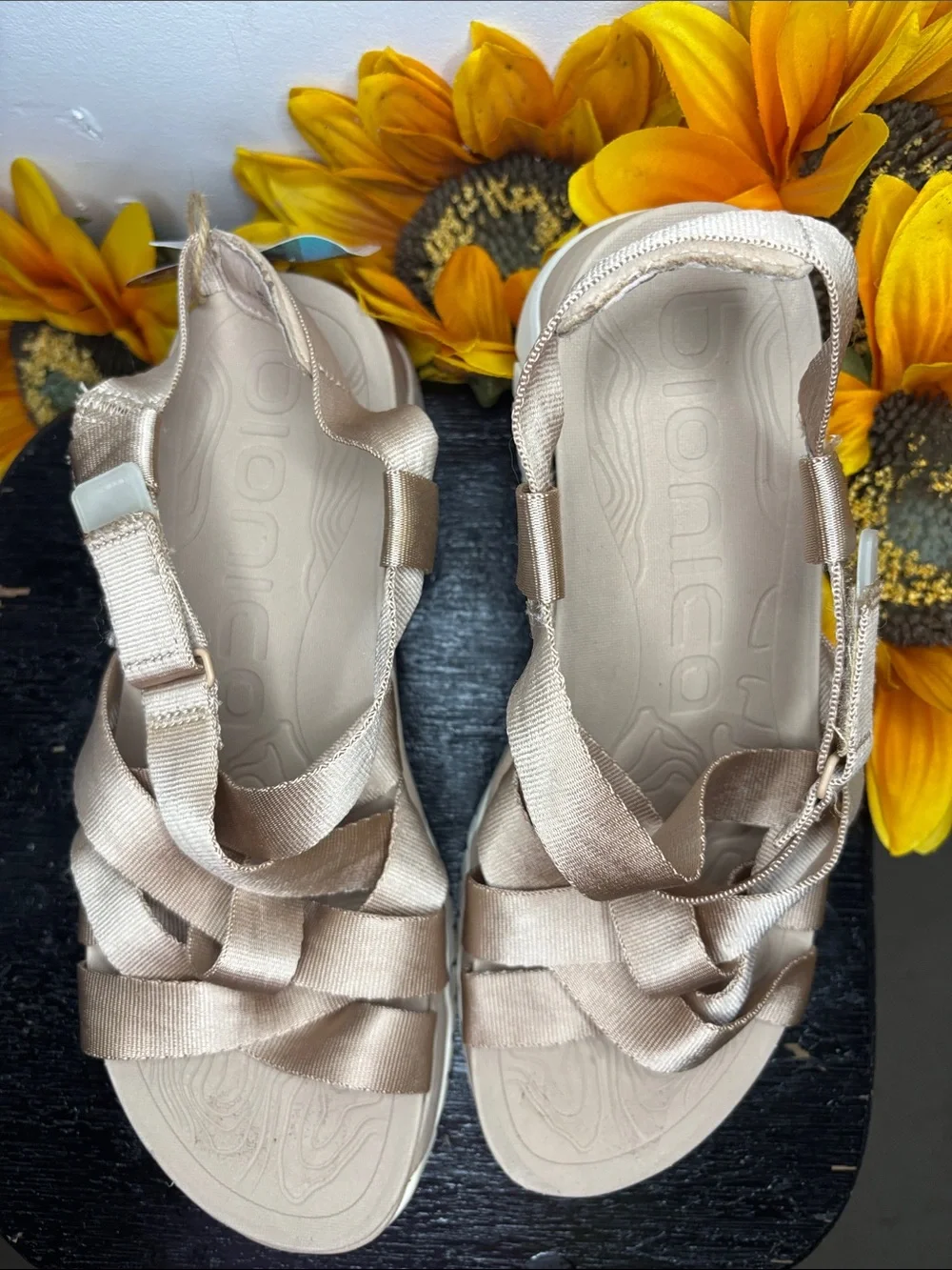 Bionica Beige Satin Strappy Sport Sandals